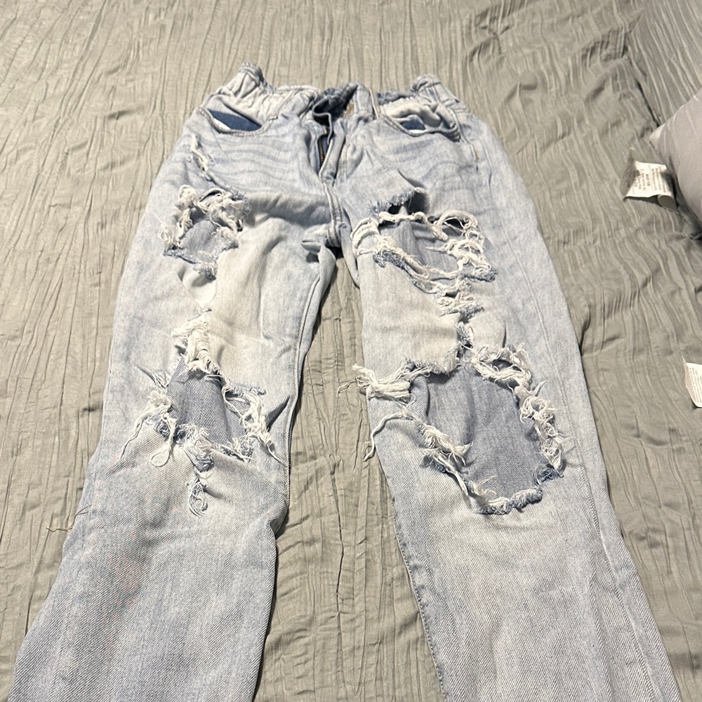 KanCan Light Blue Distressed Boyfriend Jeans